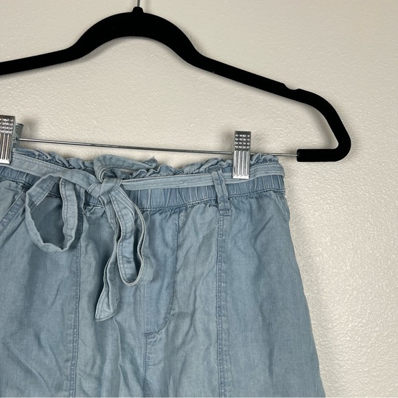 AERIE Chambray Belted Shorts Blue Sz‎ S - Picture 4 of 5